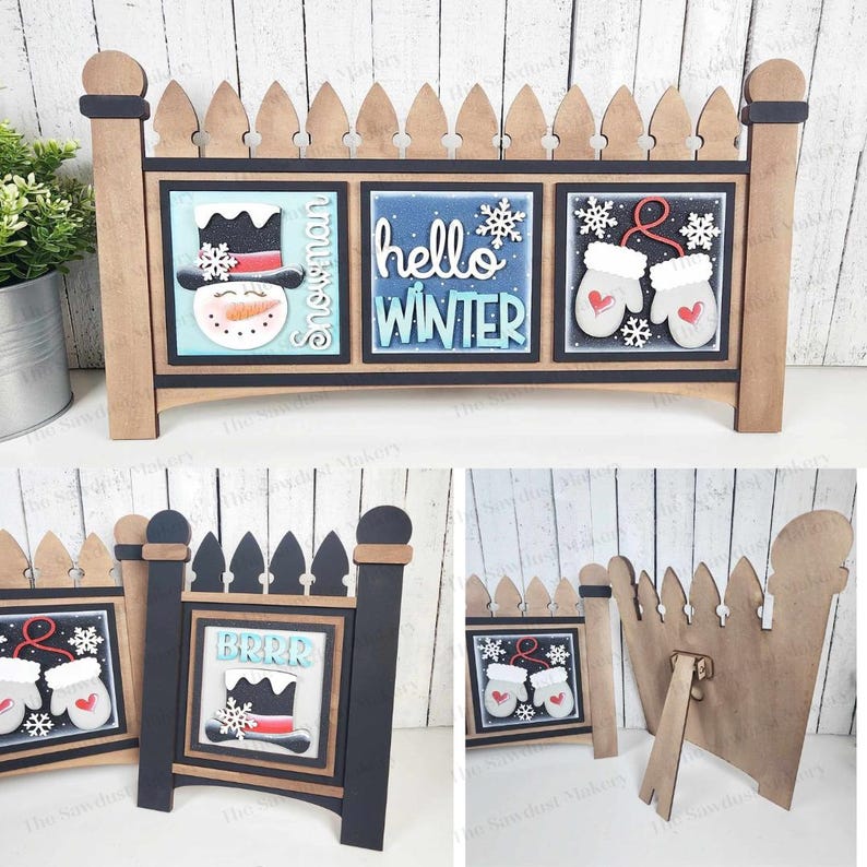 Interchangeable Garden Fence Standing Sign Frame Bundle SVG | Laser Cut ...