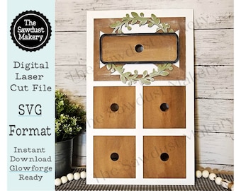 Interchangeable Farmhouse Door Leaning Frame SVG | Laser Cut File | Glowforge | Farmhouse Interchangeable SVG | Seasonal Interchangable svg
