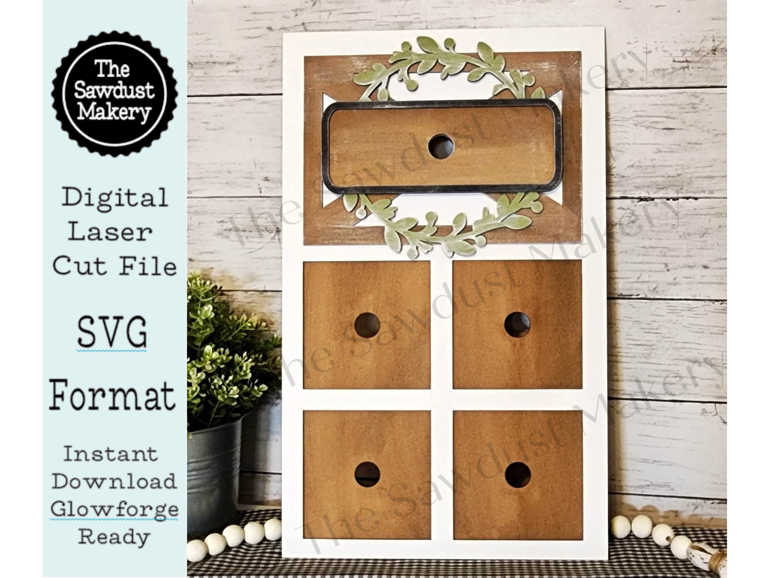 Interchangeable Farmhouse Door Leaning Frame SVG | Laser Cut File ...
