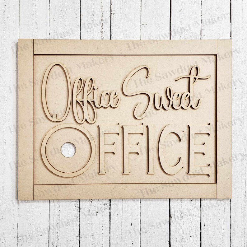 Interchangeable Office Sweet Office Sign Frame Bundle SVG | Laser Cut ...