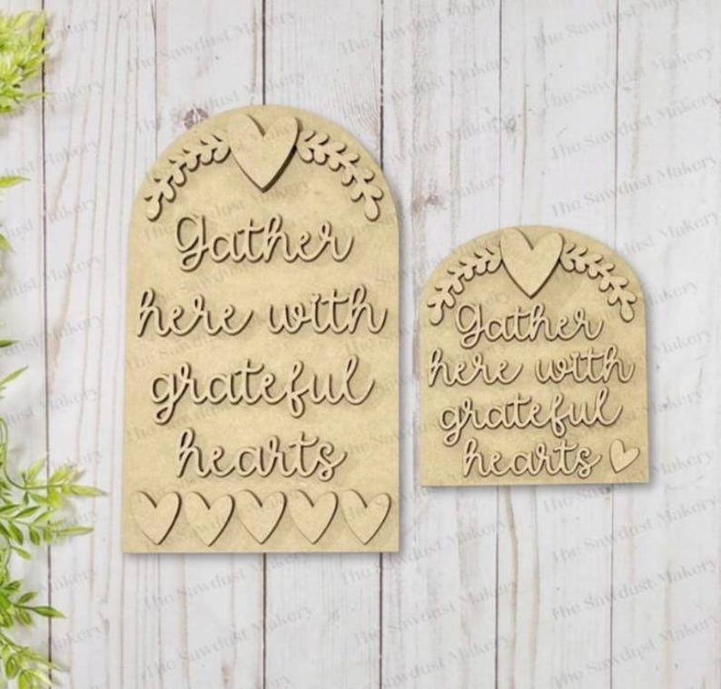 Interchangeable Large & Small Arched Boho Sign Insert | Grateful Heart ...