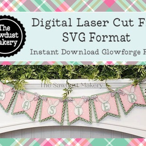 Easter Bunny Banner SVG | Laser Cut File | Glowforge | Spring  SVG | Banner SVG | Banner | Easter svg | Spring Svg | Bunny