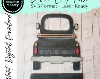 Farmhouse Truck SVG  | Interchangeable Farmhouse Truck Starter | 12&quot; and 24&quot; Truck SVG | Laser Cut File | Interchangeable Truck SVG