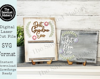 Mother's Day Photo Frame SVG File | Mother's Day Gift  | Laser cut file  | Glowforge | Best Mom Ever SVG | Mom Photo Frame SVG