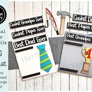 Archivo SVG de marco de fotos para el Día del Padre / Regalo para el Día del Padre / Archivo cortado con láser / Glowforge / El mejor papá del mundo SVG / Marco de fotos para papá SVG / Abuelo