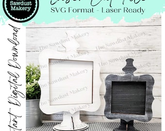 Drop-in Free Standing Sign Holder SVG | Interchangeable Frame SVG | Laser Cut File | Framed Sign SVG  | Home Decor svg | Chunky Frame