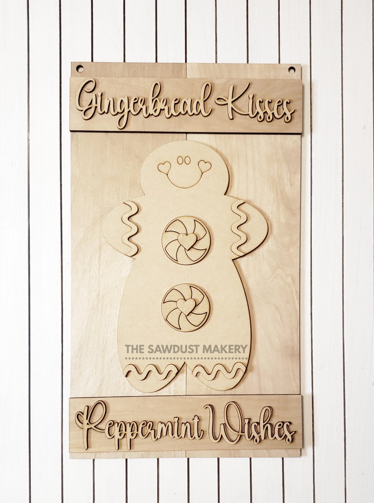 Gingerbread Kisses Pallet Sign Door Hanger SVG File | Laser Cut File ...