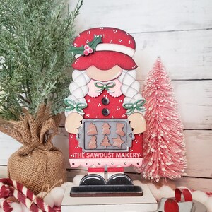 Mrs. Claus Bakery Gnome SVG File Laser Cut File Standing Gnome SVG File Gnome Gnome Shelf Sitter North Pole Gnome SVG image 4