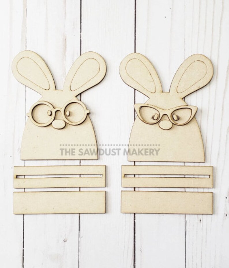 Nerdy Bunny Couple SVG File | Laser Cut File | Glowforge | Easter ...