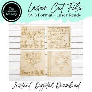 Fichier découpé au laser de Hanoucca | Bundle de signe penché interchangeable de ferme fichier SVG | Forgelumineuse | Enseignes de ferme | SVG de Hanoucca