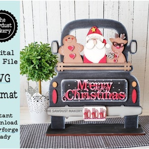 Add-on for Interchangeable Farmhouse Truck SVG | 12&quot; and 24&quot; Truck SVG | Merry Christmas Truck | Santa  | Christmas Interchangeable SVG