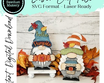 Add-on Interchangeable Gnome SVG File | Hello Pumpkin Fall Add-on | Laser Cut File | Fall Gnome SVG File | SVG | Gnome | Gnome Shelf Sitter