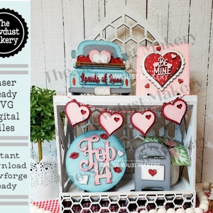Viel Liebe Valentine Tiered Tablett SVG-Datei | XOXO | Laser Cut Datei | Glühschmiede | Valentinstag SVG-Datei | Liebe | Apr 14 | Valentin LKW