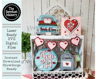 Loads of Love Valentine Tiered Tray SVG File | XOXO | Laser Cut File | Glowforge | Valentine SVG File | Love | Feb 14 | Valentine Truck