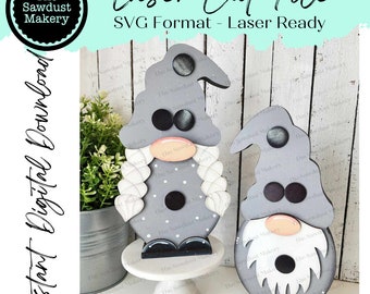 Interchangeable Gnome Boy & Girl Base SVG File | Laser Cut File | Gnome SVG File | SVG | Gnome | Gnome Shelf Sitter | Seasonal Gnome svg