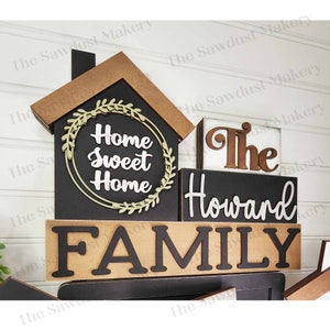 Blockhouse Svg Family House Standing Block SVG File | Laser Cut File | Home Svg ...