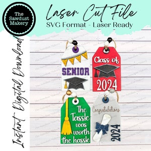 File SVG per etichette porta-carte regalo di laurea / File tagliato al laser / Laurea SVG / Senior svg / Gift Card svg / Porta-carte regalo SVG / Laurea 2024