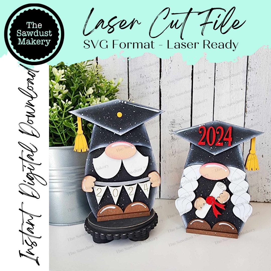 Graduation Mini Gnome Shelf Sitters SVG File | Laser SVG Cut File ...