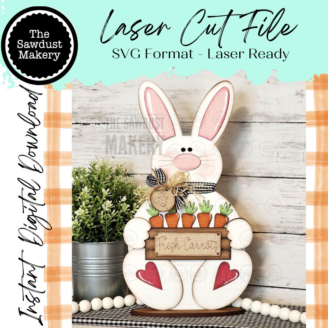 Carrot Patch Bunny Shelf Sitter SVG | Laser Cut File | Glowforge ...