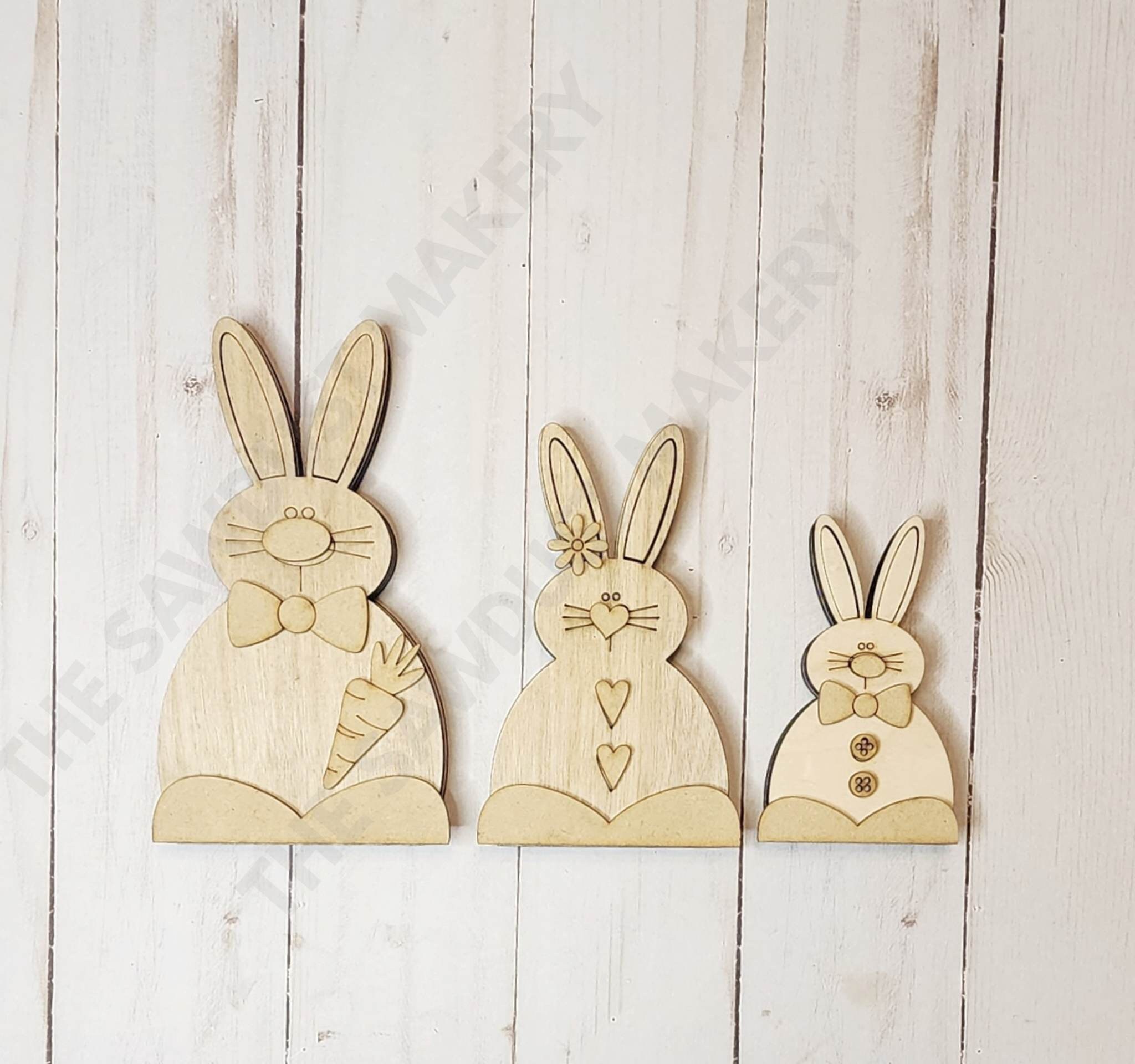 Easter Bunny Trio SVG File | Laser Cut File | Glowforge | Easter ...