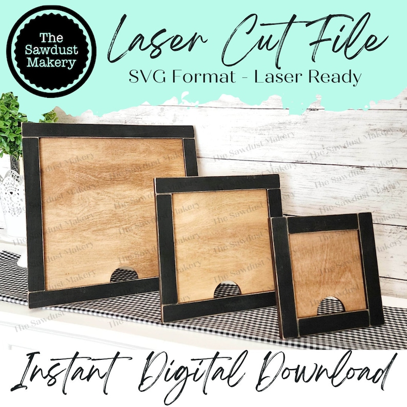 Farmhouse Framed Sign Holder SVG | Interchangeable Frame SVG | Laser ...