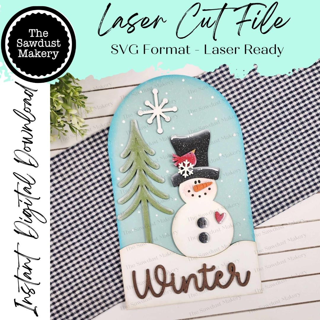 Interchangeable Large Arched Boho Sign Insert | Winter Snowman | SVG ...