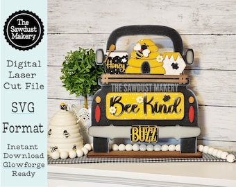 Add-on for Interchangeable Farmhouse Truck SVG | 12&quot; and 24&quot; Truck SVG | Bee Truck | Bee King | Bee Interchangeable SVG