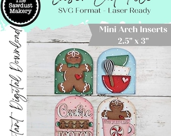 Gingerbread Mini Arch Sign Set SVG Sign Bundle |  Seasonal Interchangeable Mini Sign Bundle | SVG Laser Cut File | Boho Signs