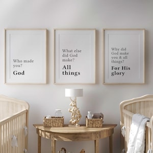 Catechism Question Wall Art / Heidelberg / Westminster / Child Room / Bible Verse Print / Christian Nursery Art / Bible Art / Scripture Art