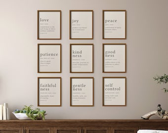 Fruit of the Spirit office wall art prints family Christianity PHYSICAL print faith encouragement housewarming gift nursery home
