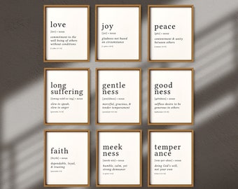 Fruit of the Spirit Wall Art KJV / Fruits of the Spirit Prints / Bible Verse Art / Galatians 5 / Galatians 5 22 / Bible Art / Scripture Art