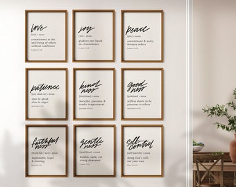 Fruit of the Spirit Wall Art / Fruits of the Spirit Prints / Bible Verse Print / Galatians 5 / Galatians 5 22 / Bible Art / Scripture Art