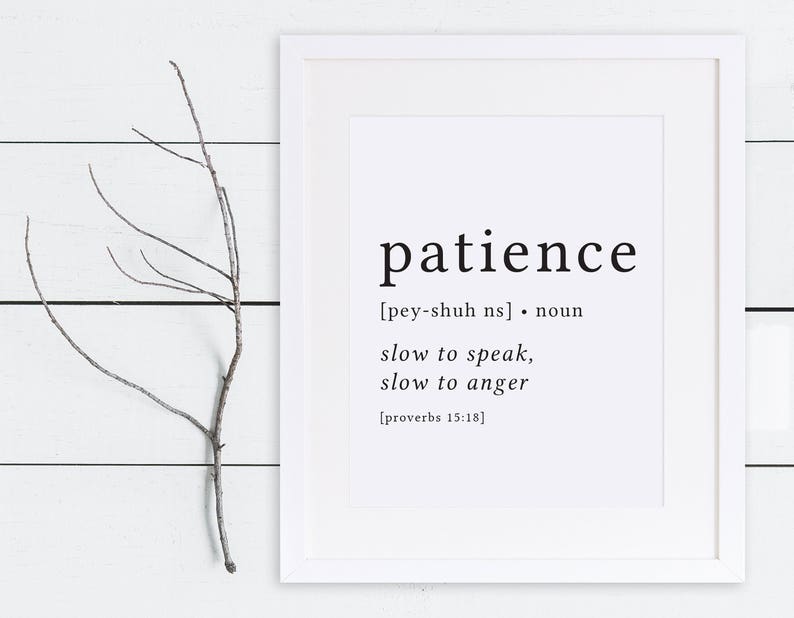 Patience Print / Definition Print / Fruit of the Spirit / Etsy