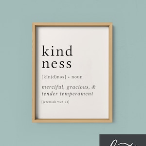 Kindness Print / Definition Print / Fruit of the Spirit / Fruits of the Spirit / Bible Verse Print / Galatians 5 / Bible Verse Art / Bible
