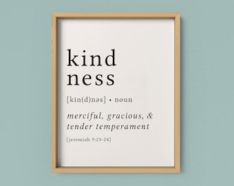 Kindness Print / Definition Print / Fruit of the Spirit / Fruits of the Spirit / Bible Verse Print / Galatians 5 / Bible Verse Art / Bible