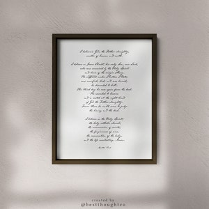 Apostle's Creed Print / Creed Art / Nicene Creed / Christian Wall Art / Catholic Wall Art / Church History Art / Apostles Creed