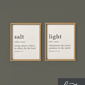 Salt and Light Definition Print / Salt and Light Print / Bible Verse Print / Matthew 5:13 / Bible Verse Art / Scripture Wall Art / Christian