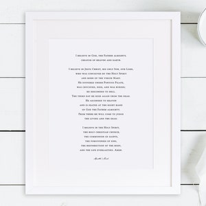 Apostle's Creed Print / Creed Art / Nicene Creed / | Etsy