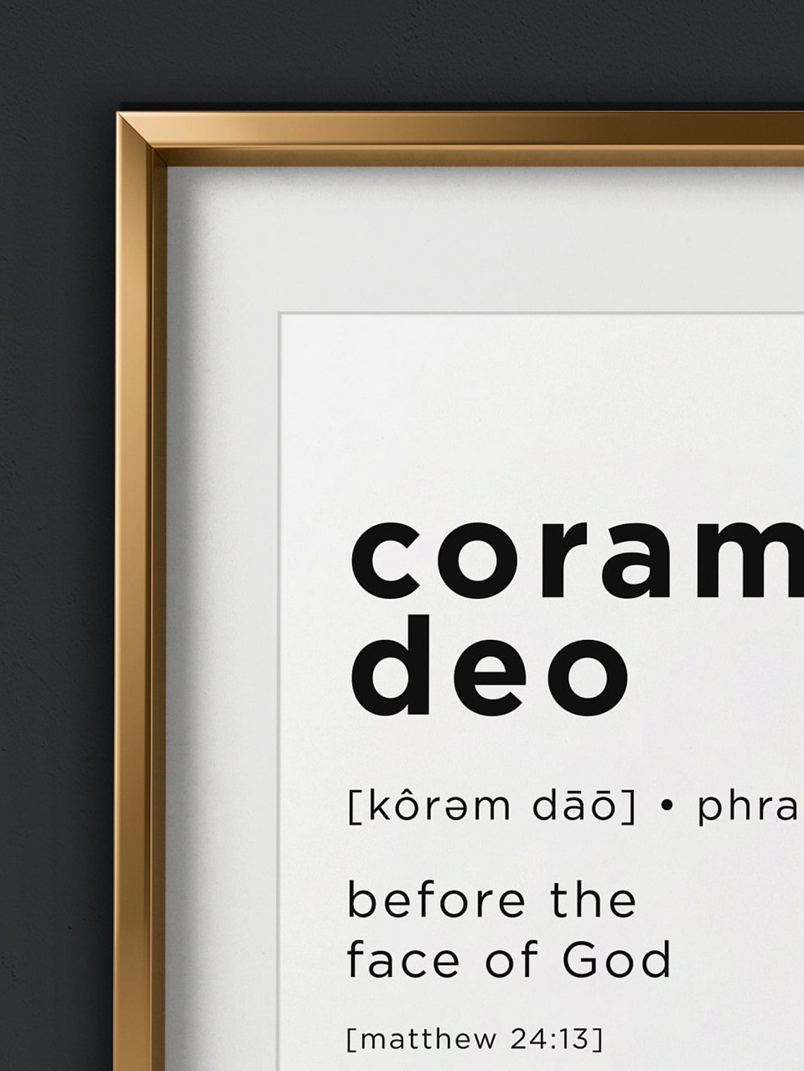 Coram Deo Definition Print / Coram Deo / Reformation Print / Etsy