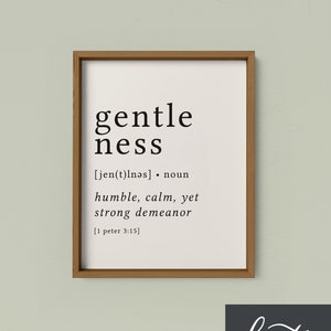 Gentleness Print / Definition Print / Fruit of the Spirit / Fruits of the Spirit / Bible Verse Print / Galatians 5 / Bible Verse Art / Bible