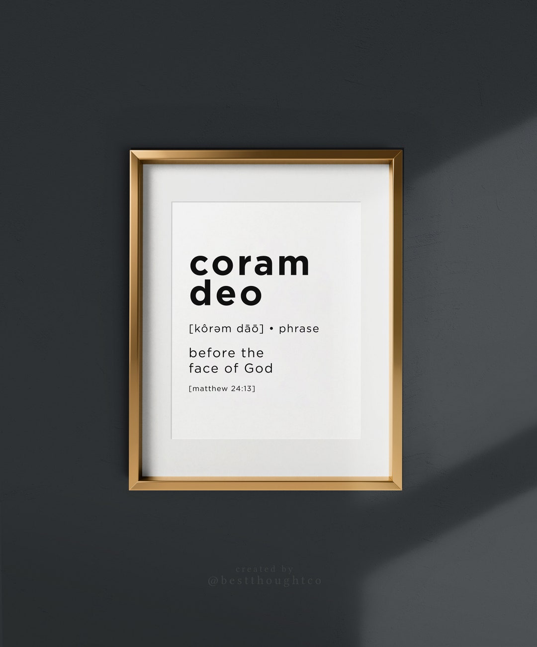Coram Deo Definition Print / Coram Deo / Reformation Print / Reformed