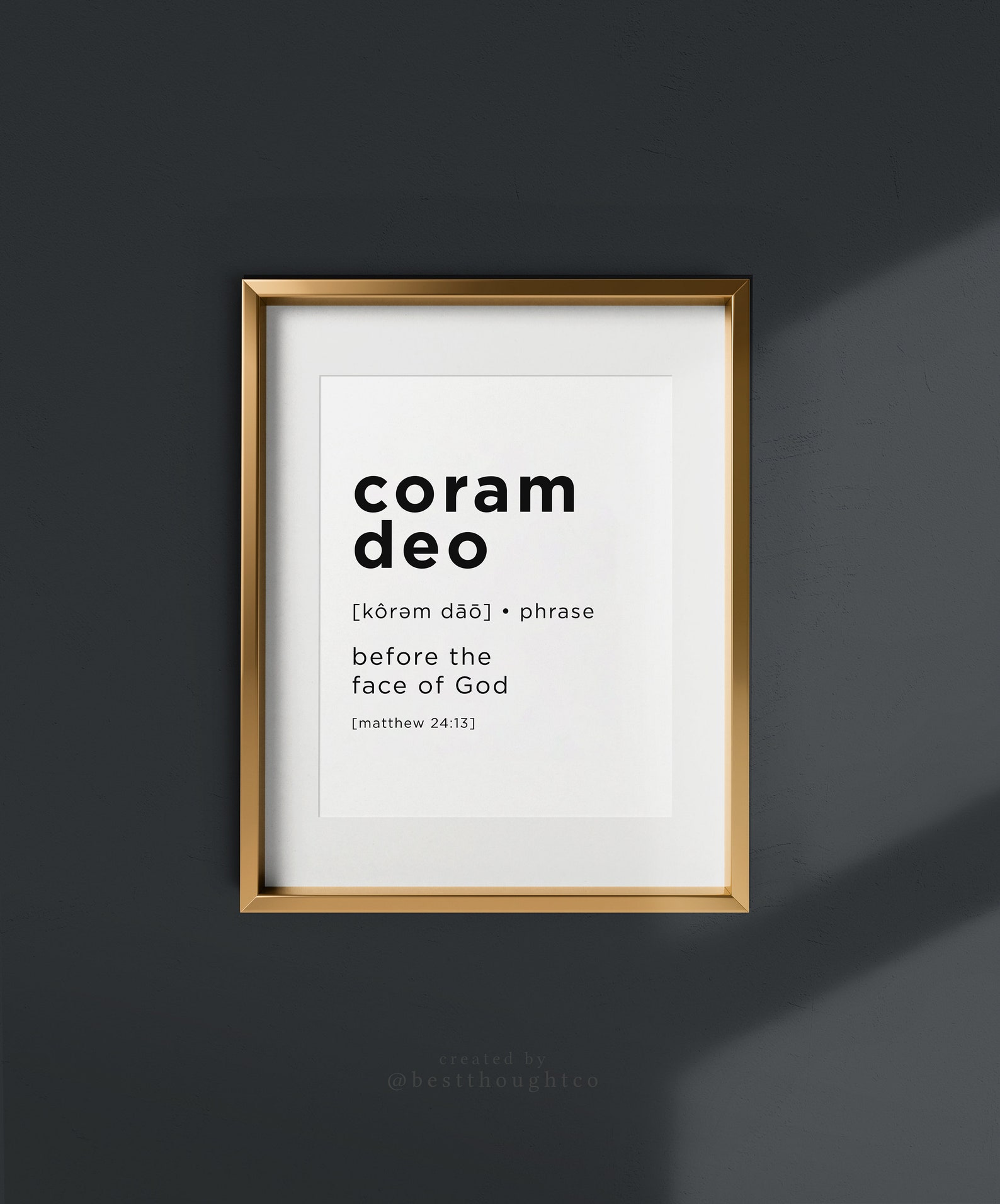 Coram Deo Definition Print / Coram Deo / Reformation Print / Etsy