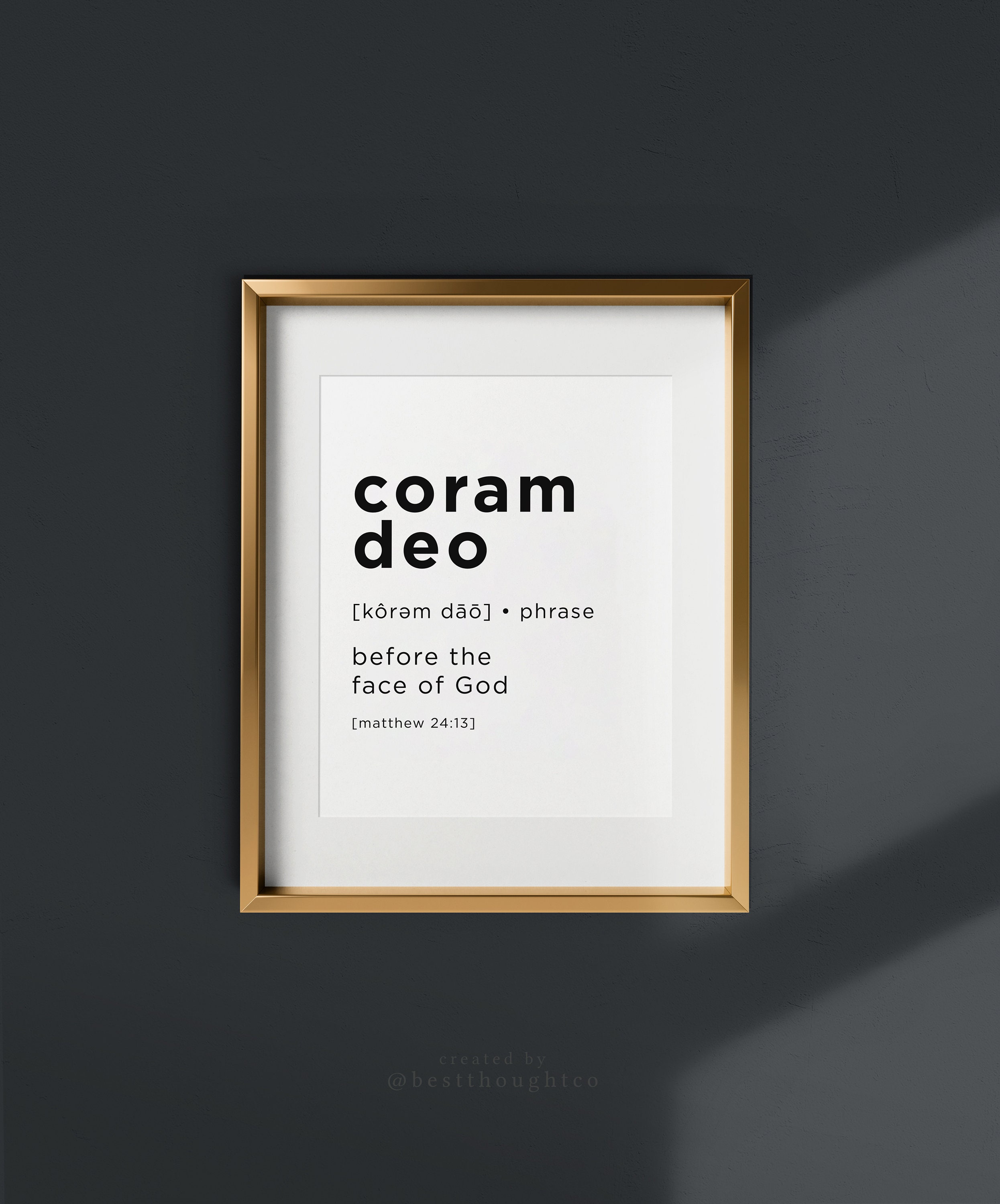 Coram Deo Definition Druck / Coram Deo / Reformation Druck / Etsy