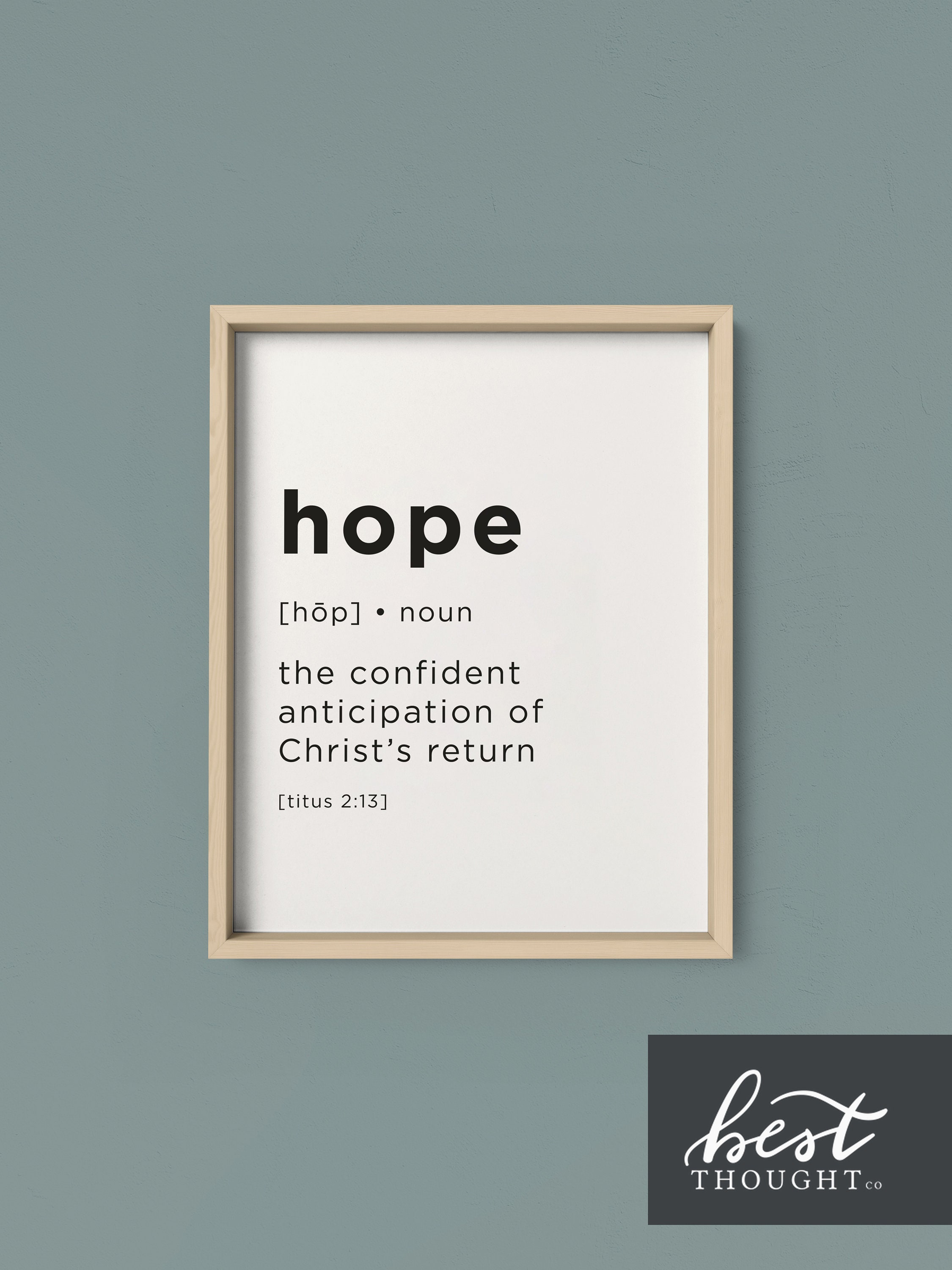 Hope Print / Definition Print / Bible Wall Art / Hope In Etsy