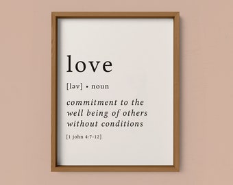 Love Print / Definition Print / Fruit of the Spirit / Fruits of the Spirit / Bible Verse Print / Galatians 5 / Bible Verse Art / Galatians