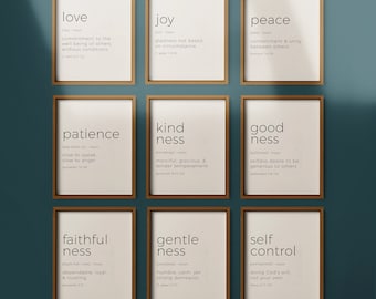 Fruit of the Spirit Wall Art / Fruits of the Spirit Prints / Bible Verse Print / Galatians 5 / Galatians 5 22 / Bible Art / Scripture Art