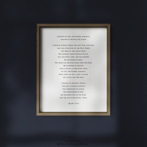 Apostle&#39;s Creed Print / Creed Art / Nicene Creed / Christian Wall Art / Catholic Wall Art / Church History Art / Apostles Creed