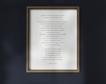 Apostle's Creed Print / Creed Art / Nicene Creed / Christian Wall Art / Catholic Wall Art / Church History Art / Apostles Creed