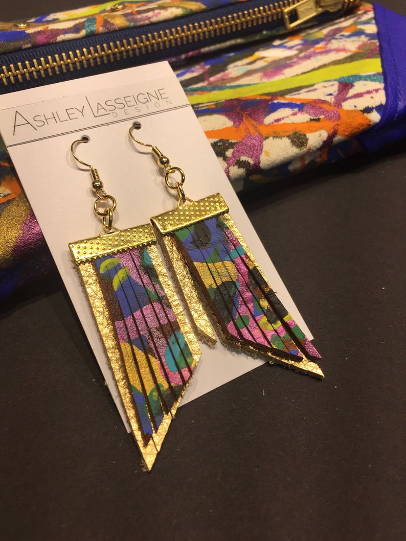 mardi gras dangle earrings