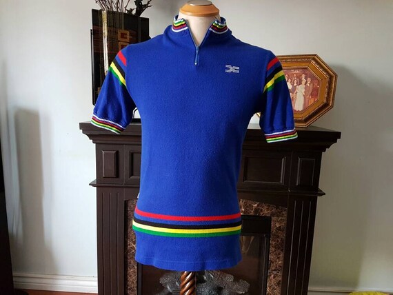 Vintage 60s Decca Half Zip Cycling Shirt Size 4